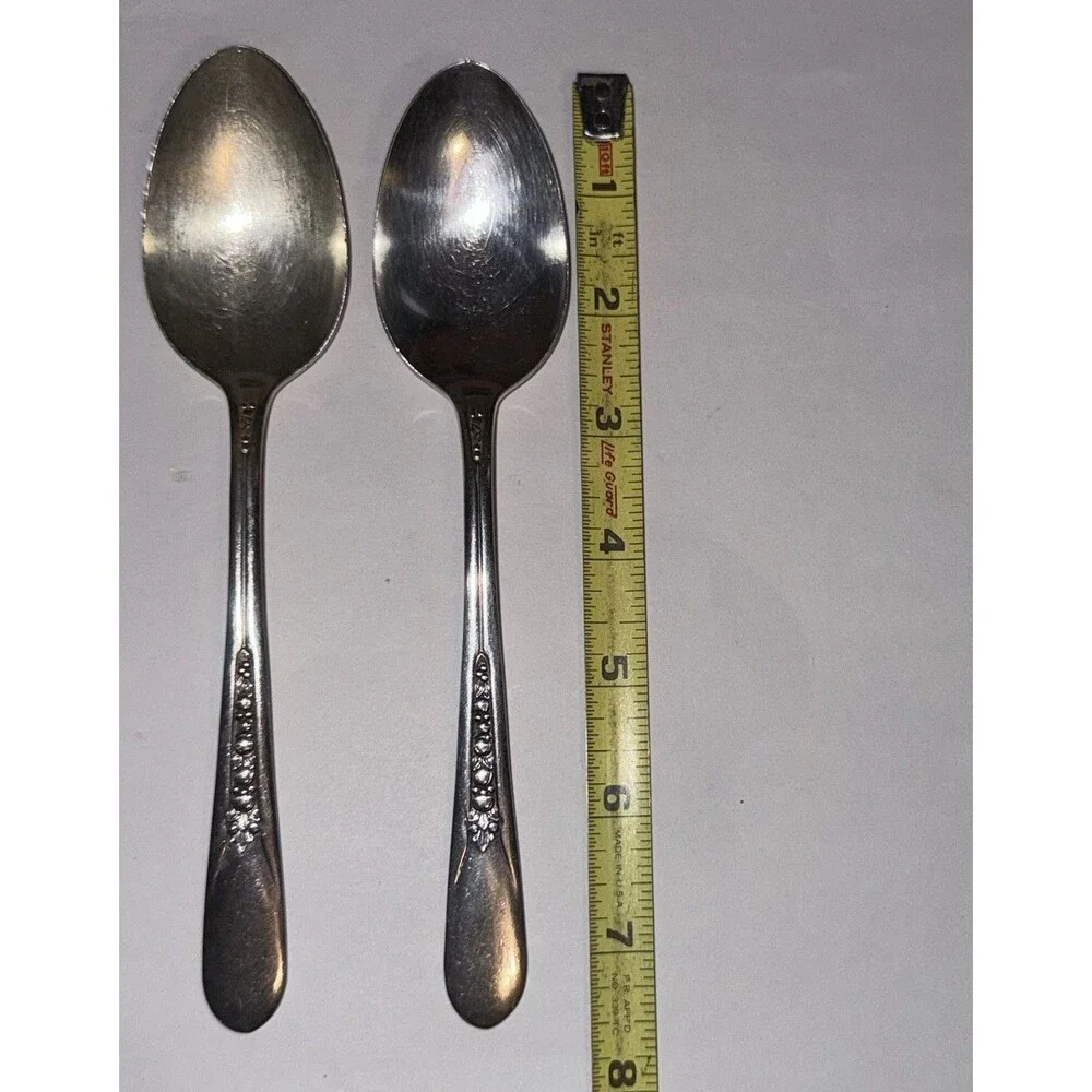 Set Of 5 Wm A Rogers MPG. CO Original Silver Plate Spoons, Forks And Knife